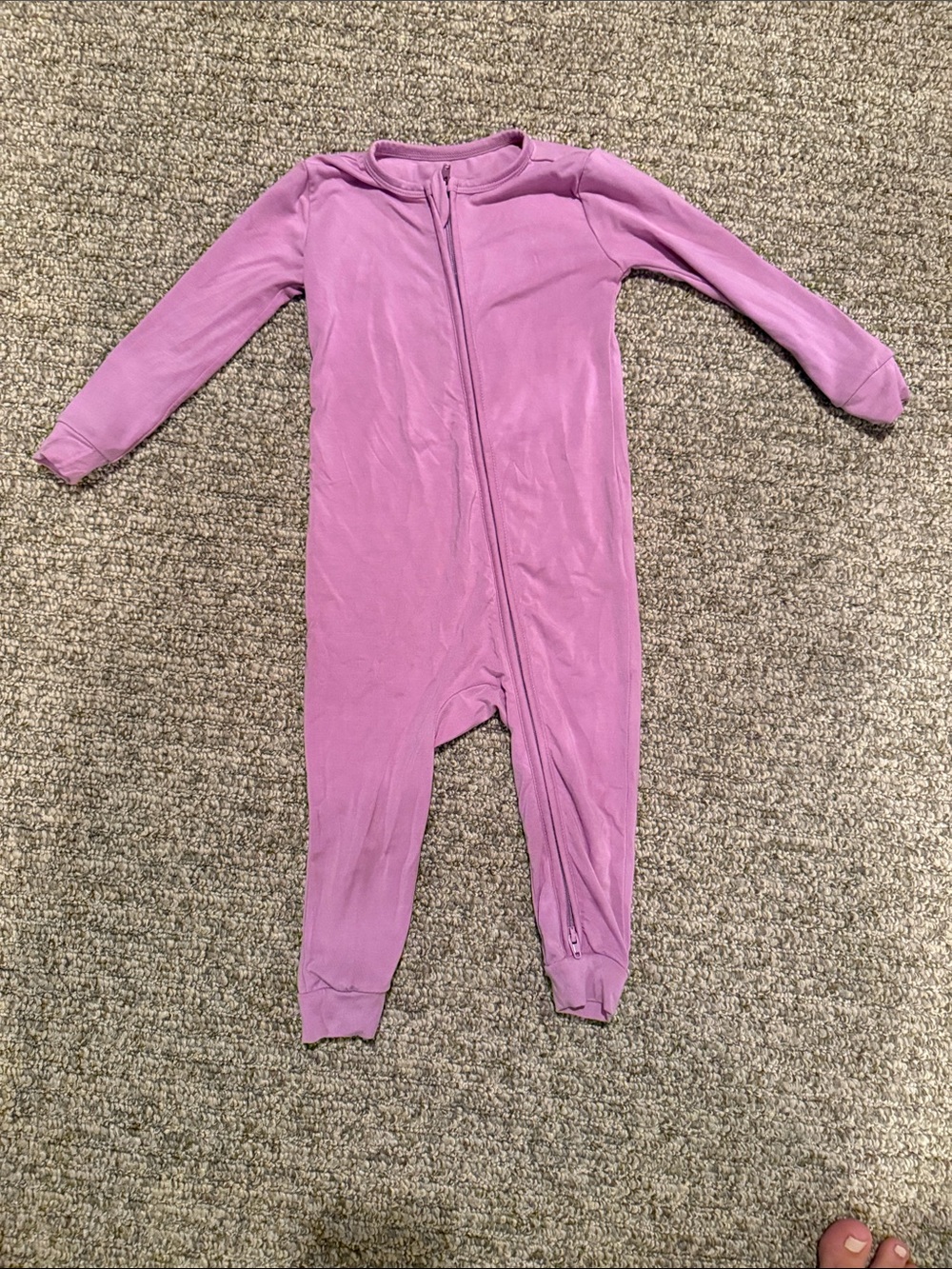 Kids' Lavender Zip-Front One-Piece